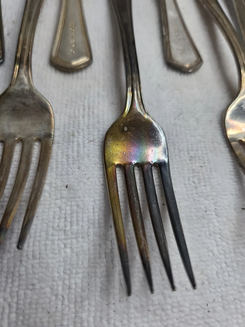 13 Vtg Victor Silver Co NYC Board of Ed Flatware Forks B. OF E. N.Y.C.